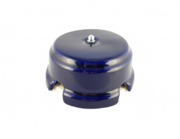 Коробка распаячная монтажная фарфоровая, цвет azzurra (лазурный), серебристая фурнитура