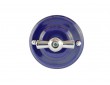 Выключатель (переключатель) фарфоровый поворотный одноклавишный проходной, цвет azzurra (лазурный), ручка серебро