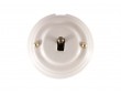 Выключатель (переключатель) фарфоровый однорычажковый проходной на 2 направления, цвет bianco (белый), тумблер бронза