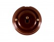 Выключатель (переключатель) фарфоровый однорычажковый проходной на 2 направления, цвет bruno (коричневый), тумблер бронза