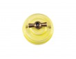 Выключатель (переключатель) фарфоровый поворотный одноклавишный проходной, цвет giallo (желтый), ручка бронза