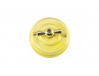 Выключатель (переключатель) фарфоровый поворотный одноклавишный проходной, цвет giallo (желтый), ручка золото