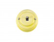 Выключатель (переключатель) фарфоровый однорычажковый проходной на 2 направления, цвет giallo (желтый), тумблер серебро