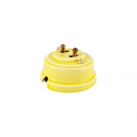 Выключатель двухрычажковый фарфоровый, цвет giallo (желтый), тумблер бронза