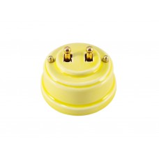 Выключатель двухрычажковый фарфоровый, цвет giallo (желтый), тумблер золото