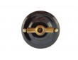 Выключатель (переключатель) фарфоровый поворотный одноклавишный проходной, цвет nero (черный), ручка бронза
