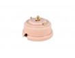 Выключатель (переключатель) фарфоровый однорычажковый проходной на 2 направления, цвет rosa (розовый), тумблер золото