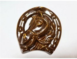 Фарфоровая фигура "Подкова с головой лошади", 11х10х2,5 см, коричневая, TM LEANZA