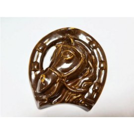 Фарфоровая фигура "Подкова с головой лошади", 11х10х2,5 см, коричневая, TM LEANZA