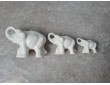 Фарфоровая статуэтка "Слон", набор из 3-х шт. (высота 7/5/3,5 см), цвет белый, TM LEANZA