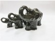 Фарфоровая статуэтка "Слон", набор из 3-х шт. (высота 7/5/3,5 см), цвет серый, TM LEANZA